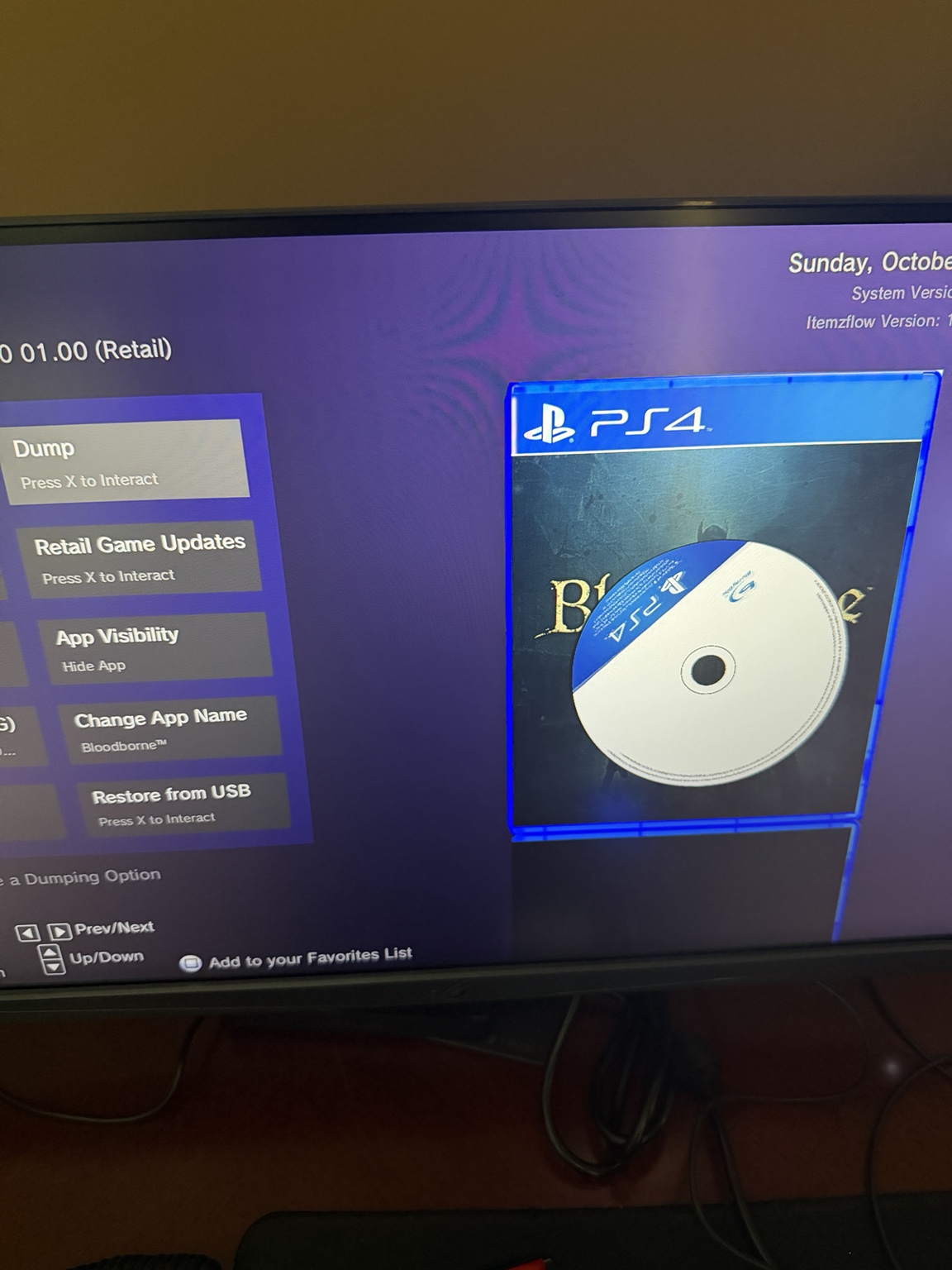 Bloodborne selected in Itemzflow