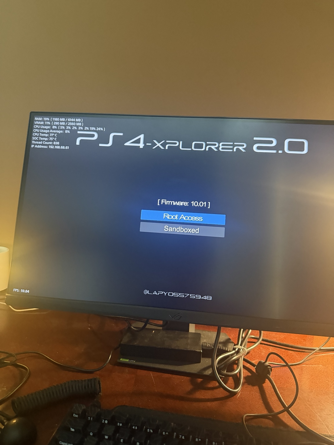 PS4-Xplorer running on firmware 10.01